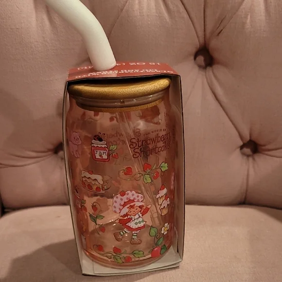Strawberry Shortcake Glass Jar with Lid - Picture 2 of 5